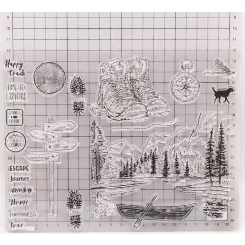 Tree Landscape Footprint Transparent Stamp DIY Shoes Stamps for Scrapbooking Stationery Scrapbooking Standard Stamp Kids Gift