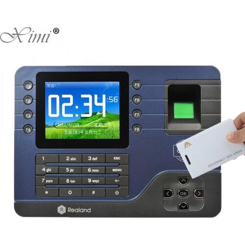 Realand A-C091 P2P Cloud Service Fingerprint Time Attendance With RFID Card TCP/IP USB Fingerprint Time Recording Time Clock