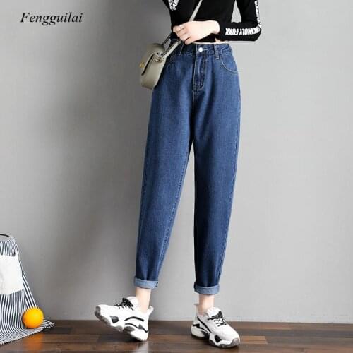 Elastic Waist Black Jeans Korean Fashion 4 Collor Mom Jeans High Waist Jeans High Street Plus Size Denim Pants