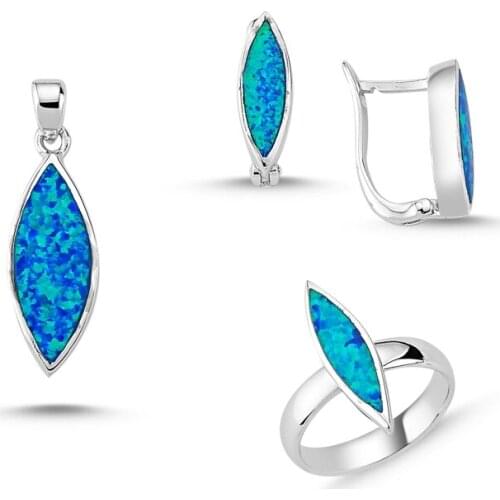 Silverlina Sterling Silver Opal Gemstone Set