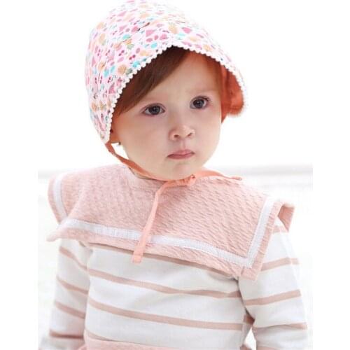 Bnaturalwell Baby Girl Bonnet Photography printing Prop Nordic Vintage Toddler Cotton Beanie hat Retro Kids Christening Cap H823