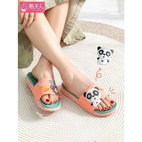Cool slippers female summer indoor antiskid household household cute couple male outside wear a pair of thick soles slippers ins