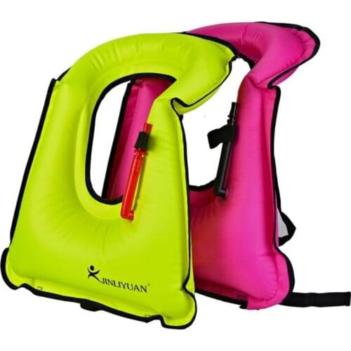 Unisex Snorkel Life Vest Adults Portable Life Jacket Inflatable Swim Vest Buoyancy Aid Swim Jackets