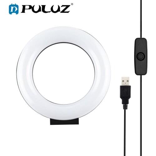 PULUZ 4.7 inch 12cm Curved Surface USB White Light LED Ring Vlogging Photography Video Lights Fill Light For Blogger