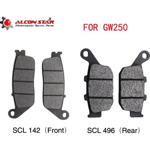 Alconstar Motorcycle Front & Rear Brake Pads for Suzuki GW250 2015 2016 Brake System Disks