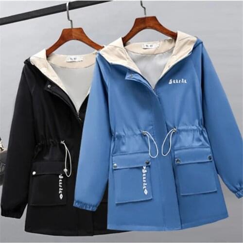 2021 New Fashion Jacket Coat Women Long Sleeve Hooded Basic Jackets Plus Size Windbreaker Female Casual Oversize Outerwear 3XL