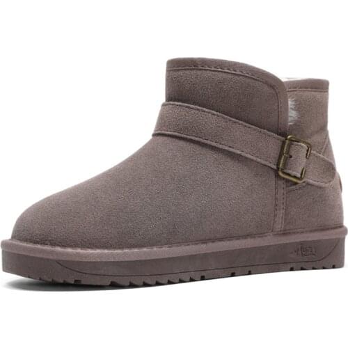 ZUZI Ankle Boots For Women Winter Buckle Strap Short Snow Boots Australia Classic Genuine Leather Waterproof Warm Shoes
