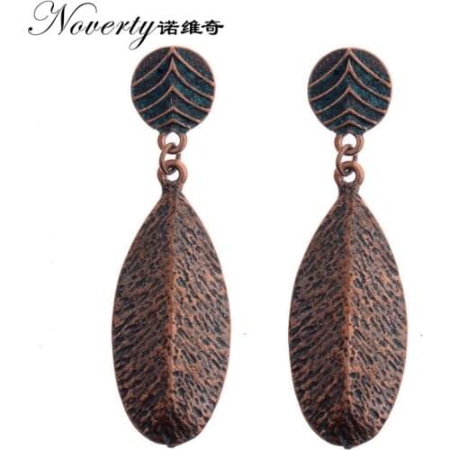 20198 New Fashion 1 Pair 55mm Retro Zinc Alloy Leaves Shape Ethnic Earrings for Womens Fashion Jewelry Gifts Date and Party