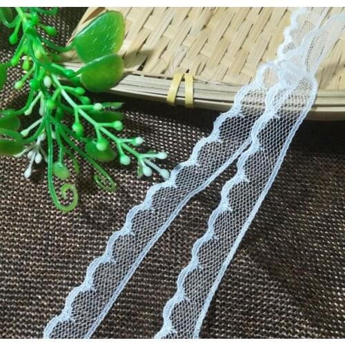 1Yards Latest White Lace Fabric Mesh Fabric Lace Trims Embroidery Laces Sewing Accessories Lace Ribbon 1.5cm Ribbons Crafts K04