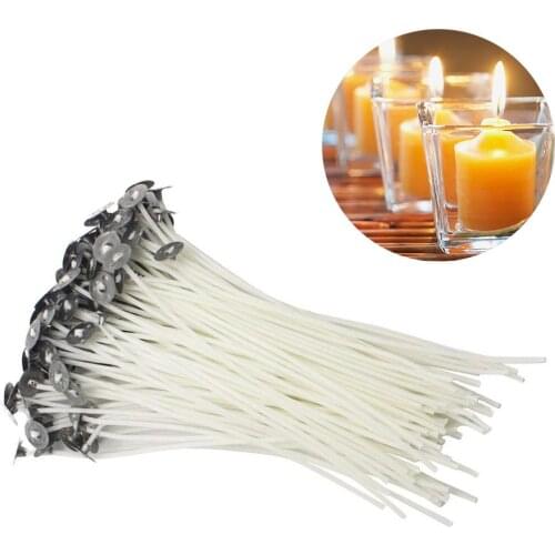 100pcs Quality Cotton Candle Wick Smokeless Wick Candle Oil Lamps DIY Candles Making Supplies Candle Accessories 6 inch