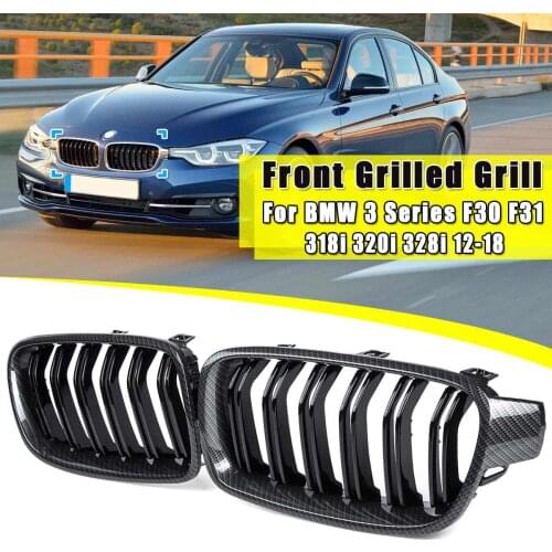 2PCS Diamond Car Front Kidney Diamond Style Grille For BMW F48 F49 X1 2016 2017 2018 2019 Racing Grills Black/Chrome