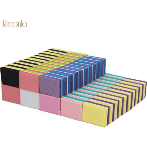 200Pcs Mix Color Double Side Mini Nail File Block Professional Nail Sponge Polishing Grinding Buffer Strips Pedicure Polish Tool