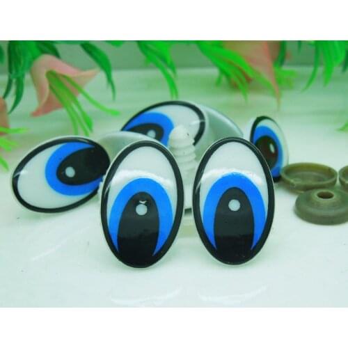 25*16mm Oval Safety Eyes / Blue Color Plastic Doll eyes Handmade Accessories For Bear Doll Animal Puppet Making - 100pcs EA291