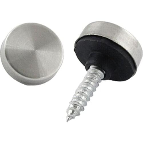 50 Pieces 20mm Stainless Steel Screw Cap Decorative Mirror Nails