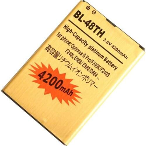 Ciszean 4200mAh BL-48TH BL48TH Gold Replacement Battery For LG Optimus G Pro F240K F240S F240L E988 E980 D684 E986 E985 E940