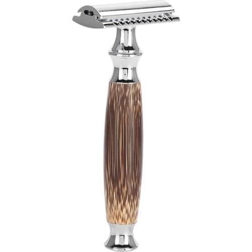 Natural Bamboo Handle Rust-Proof Metal Old-Fashioned Safety Razor Double-Edged Razor Natural Color Bamboo Razor