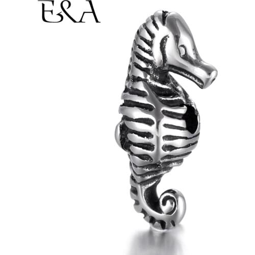 Stainless Steel Beads Sea Horse 2mm Hole Animal Charms for Beaded Chain Bracelet Supplies Handmade DIY Jewelry Making Findings