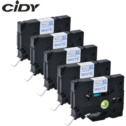 Cidy 5pcs compatible P-touch TZe label tape 9mm tz 223 tz223 tze223 tze 223 tze-223 Blue on White for brother