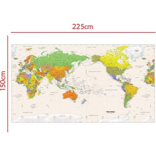 Physical Map of the World without Flag 150x225cm Non-woven Detailed Map of Major Cities in Each Country For Travel and Tour