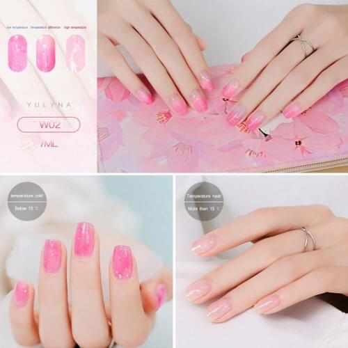 7ml Temperature Color Changing Thermal Nail Polish Polish Polish Gel Gel Glitter UV Art Gel Nail Nail Shimmer X6K7