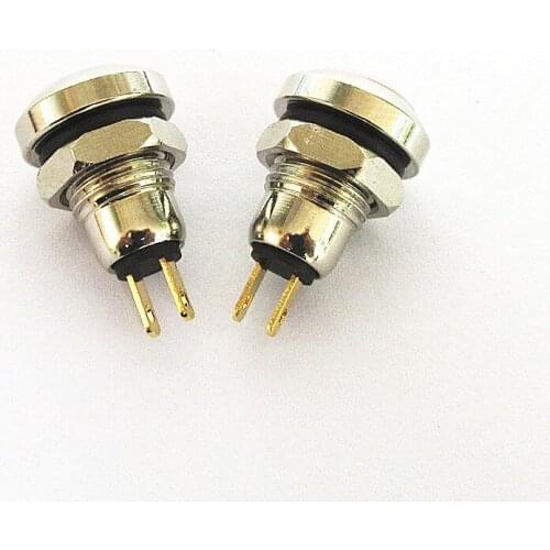 JYL8 Silver Point 8mm Miniature Circular Metal Button Switch Waterproof Self-reset Power Supply Start Button Door Bell Switches