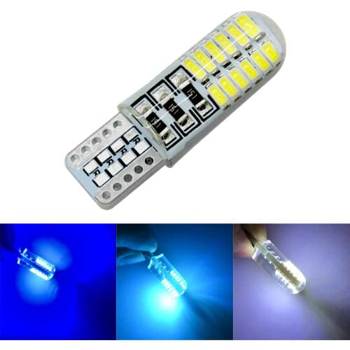 2X Car Led Light Signal Trunk Light T10 W5W 12V Canbus Silicone Shell Dome Bulb IP65 4014 Led Parking Fog Light Auto Car Styling