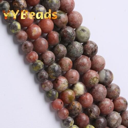 Dull Polish Natural Plum Blossom Jaspers Stone Beads Matte Rose Plum Agates Round Beads For Jewelry Making DIY Bracelet 6 8 10mm