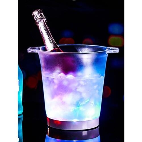 Color Changing LED Wine Set Home Bar Waterproof Plastic Party Ice Bucket Colored Beer Cocktail Light The Night Champagne Bucket
