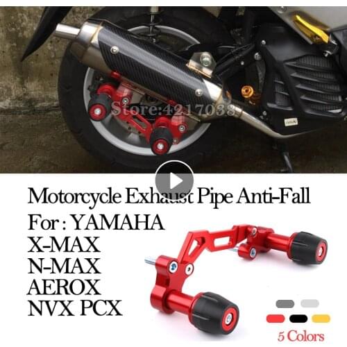 Motorcycle Exhaust Pipe Anti-Fall CNC Adjustable Ground Protection For YAMAHA X-MAX300 N-MAX155 AEROX PCX NVX X MAX300 N MAX155