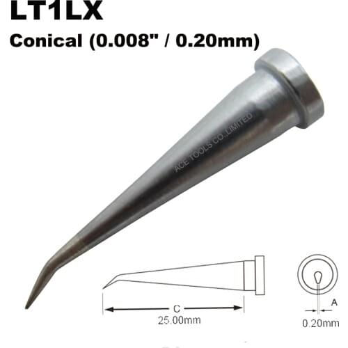 5 PCS Weller LT1LX Bent Conical 0.2mm Soldering Tip for WP80 WSP80 WSFP8 WD1000 WD2000 WSD81 WS81 WSF81D8 Iron Bit Pencil