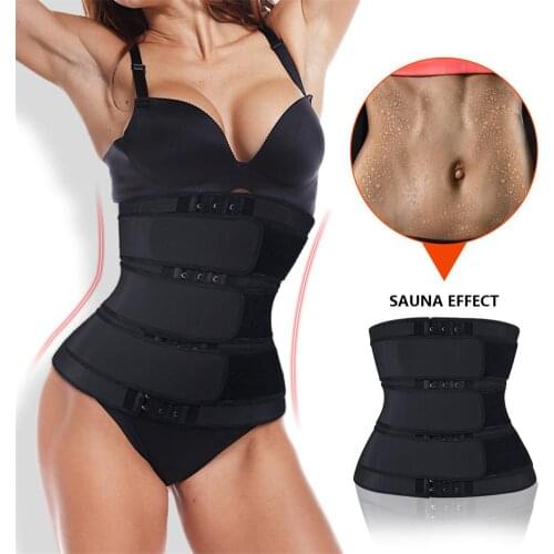 2020 New Three-breasted Waist Trainer Body Shaping Sweaty Belt Fitness Belt Slimming Waistband Postpartum Belly Shaping
