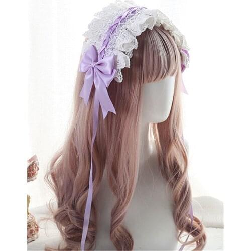 Lolita headband lace pleated Bows headpieces
