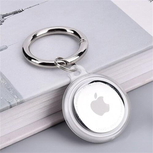 Transparent TPU Protection Case For Apple AirTag GPS Location Tracker Device Anti-Scratch Anti-Lost Cover With Keychain Shell