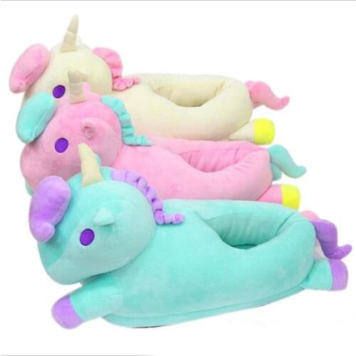 Unisex Cartoon Animal Warm Slides Cute Home Slippers Winter Warm Short Plush Shoes Women Slides Furry Cotton Slippers Flats