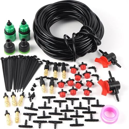 5/10/15/20/25m Garden Watering Irrigation System Watering Kit with 4/7mm PVC Hose Automatic Irrigation Misting Sprinkler Dripper