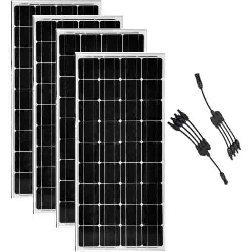100w 12v Solar Module 4Pcs Solar Photovoltaic Panels 400w Monocrystalline 4 in 1 Connector 12 /24 volt batteries Off Grid RV