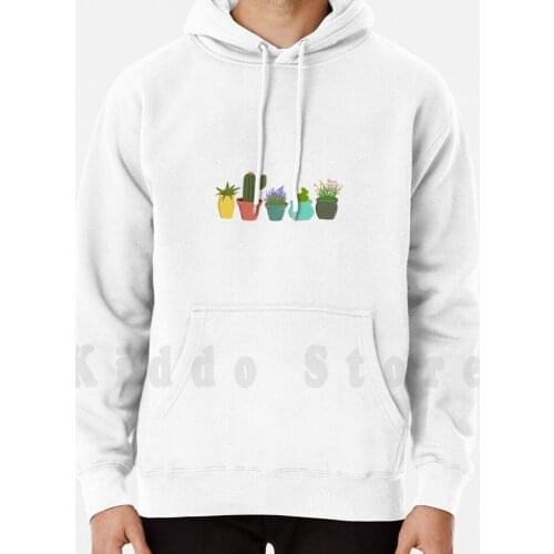 Plant Friends hoodies long sleeve Plants Line Of Plants Succulents Succulent Cactus Cacti Flowers Pot Potted