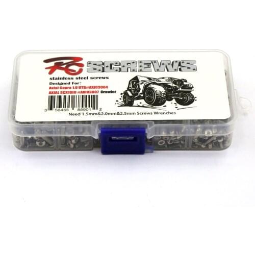 1box Stainless Steel Screws Nuts for Traxxas 1/10 MAXX#89076-4 Crawler Axial Capra 1.9UTB AXI03004, SCX10III AXI03007