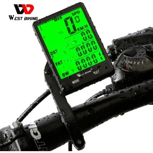 WEST BIKING 2.8" Large Screen Bicycle Computer Wireless Wired Bike Computer Waterproof Speedometer Odometer Cycling Stopwatch