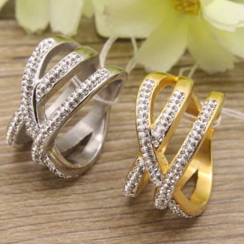 Gold color and Silver color Hot Wholesale Newest Fashion Jewelry stainless steel rings for women RBJDKKBG