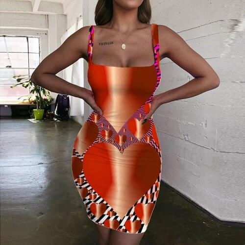 KYKU Love Dress Women Dizziness Halter Sleeveless Romantic 3d Print Tanabata Vestido Sexy Womens Clothing Summer New