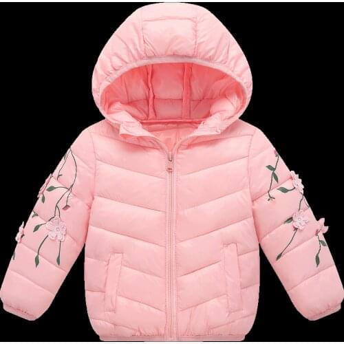 Winter Children Girls Warm Thick Jackets With Hat Kids Parkas Girls Outdoor Coats 2-8 Years girl floral jacket
