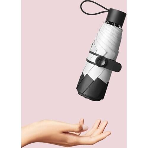 Travel Portable Mini Umbrella UV Protection Windproof Sun Umbrellas Five Folding Pocket Small Cute Umbrella Rain Women UPF50