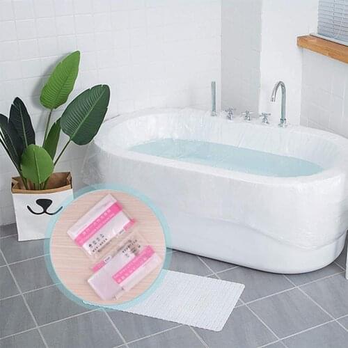 1pcs Thickened Disposable Bathtub Cover Bag Family Hotel Health Bath Tub Film Home Decor Salon Household Bag Lining Clear
