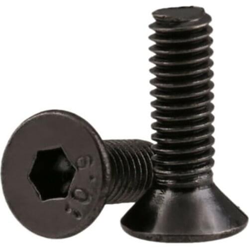 DIN79913 High Tensile Grade 10.9 Black Nickel Countersunk Socket Screws Allen Bolts Machine Screw M2 M2.5 M3 M4 M5 M6 - 10pcs