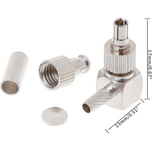 2 In 1 TS9/CRC9 Male Right Angle RF Connector Coaxial Adapter For RG174/178/316 LMR100 New