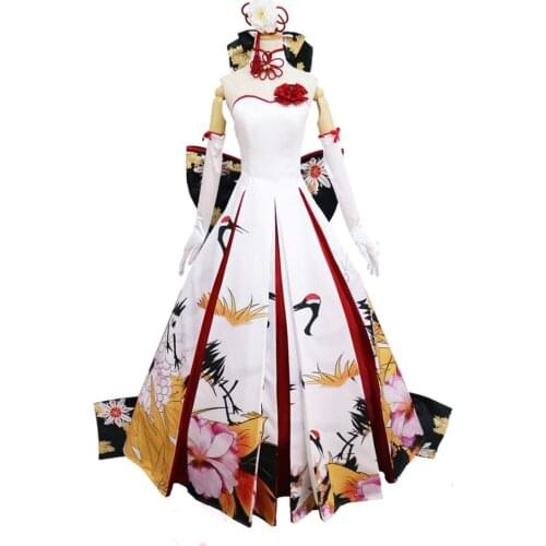 2017 Fate stay night Saber cosplay costume Saber Wedding Dress Halloween Costume