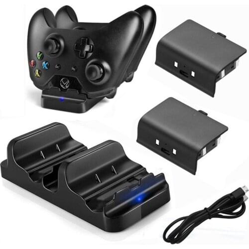 Fast Charger For XBOX ONE Controller Dual Charging Dock Charger+2pcs Rechargeable Batteries For XBOX ONE S X Wireless Controller