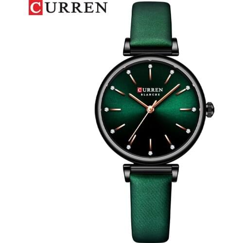 CURREN 9081L Watches for Women Casual Simple Creative Leather Waterproof Watch ladies Wristwatch Relogio Feminino