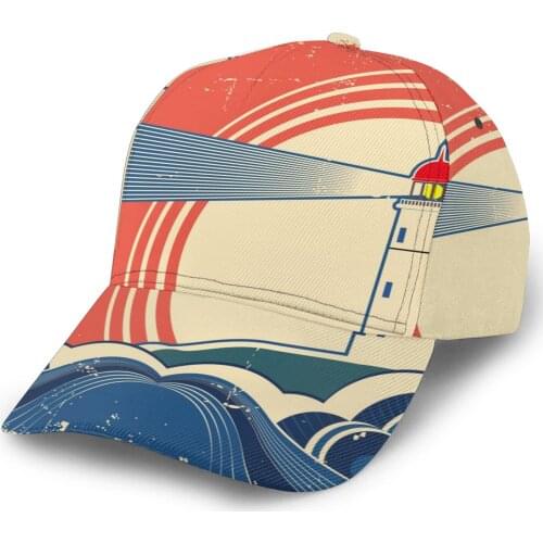 CINESSD Vintage Lighthouse With Blue Sea Baseball Cap Fashion Men Hat Cap Summer Dad Hat Male Sports Hat